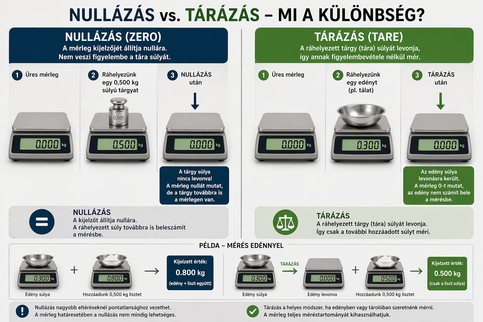 Nullázás vagy tárázás? Mi a különbség?